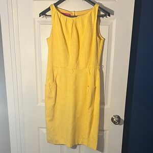 Nine & Co. Yellow Textured Midi Dress